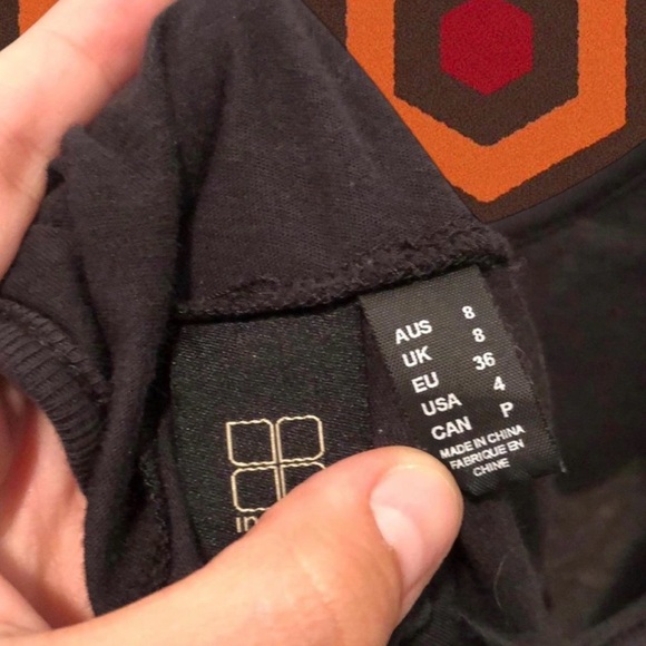 Insight @ PacSun Tribal Print Distressed Open Back Crop Top - Picture 2 of 5